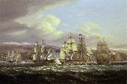 Thomas Luny Blockade of Toulon, 1810-1814: Pellew's action, 5 November 1813 oil on canvas